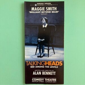 Maggie Smith Flyer Talking Heads London 8”X4” Three Panels When Opened 1996 - 97